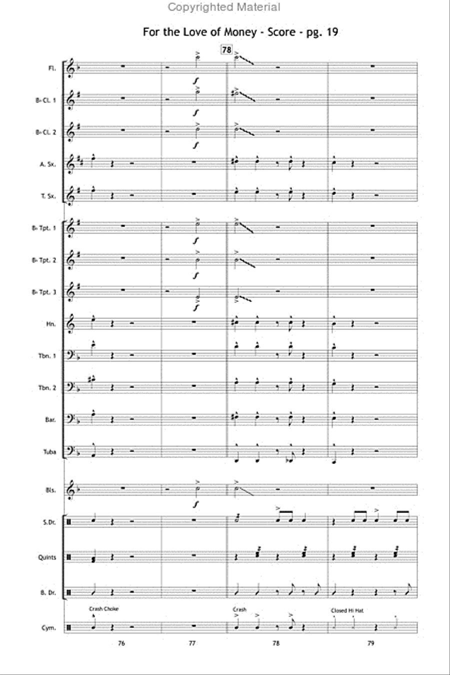 For the Love of Money Marching Band scores gallery preview page 20
