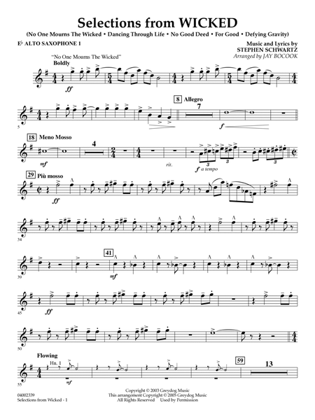 Selections from Wicked (arr. Jay Bocook) - Eb Alto Saxophone 1