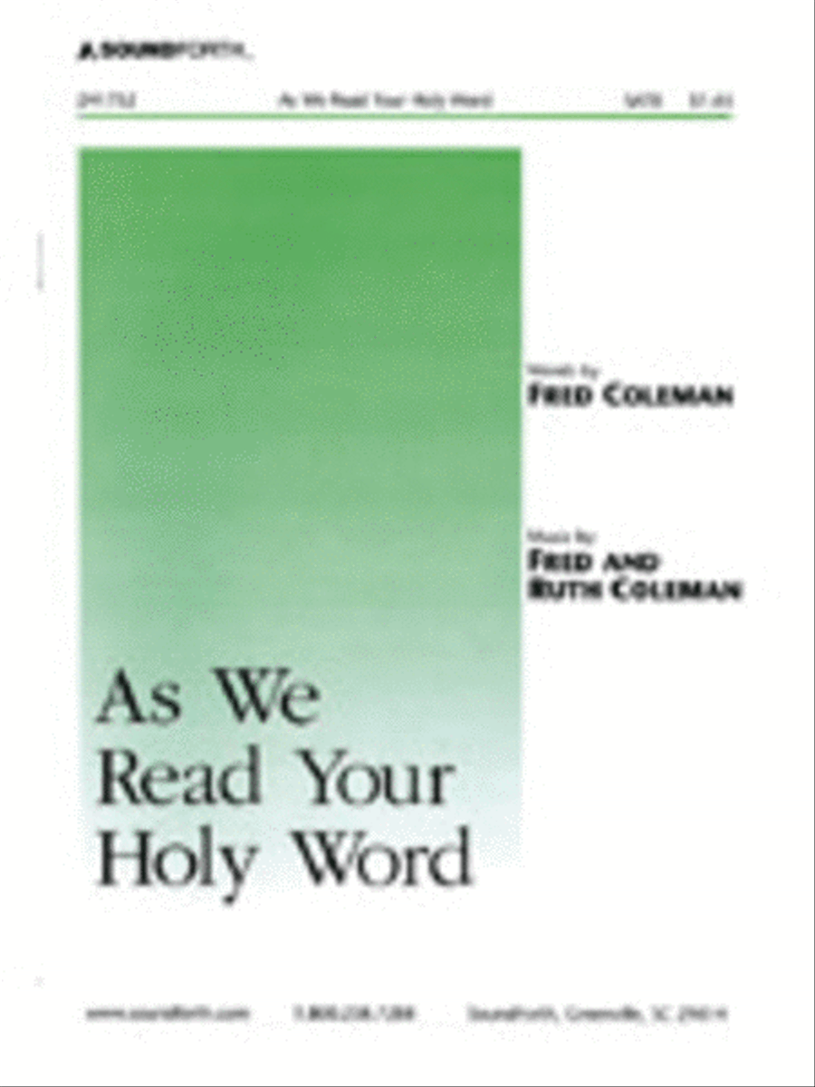 As We Read Your Holy Word 4-Part scores gallery preview page 1