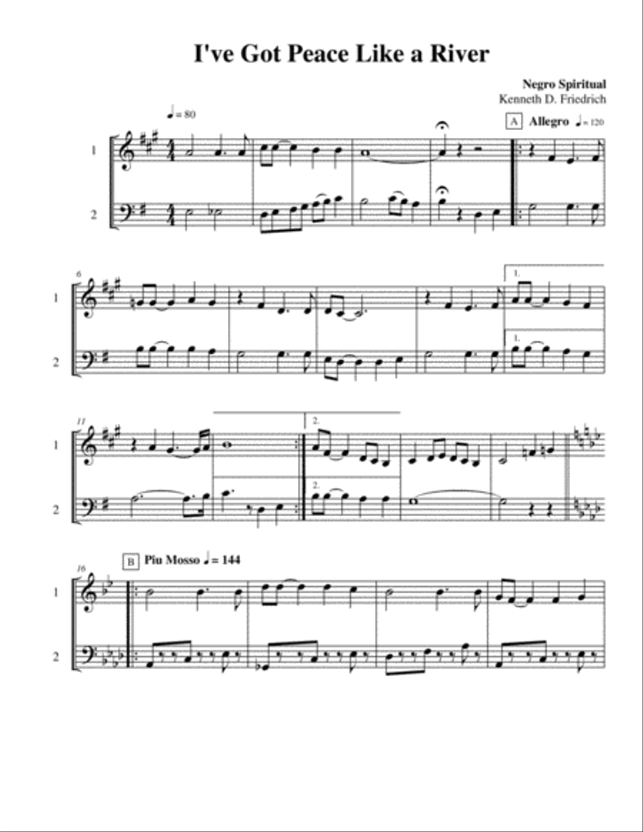 Ten Selected Hymns for the Performing Duet, Vol. 5 - clarinet and bassoon Woodwind Duet scores gallery preview page 5
