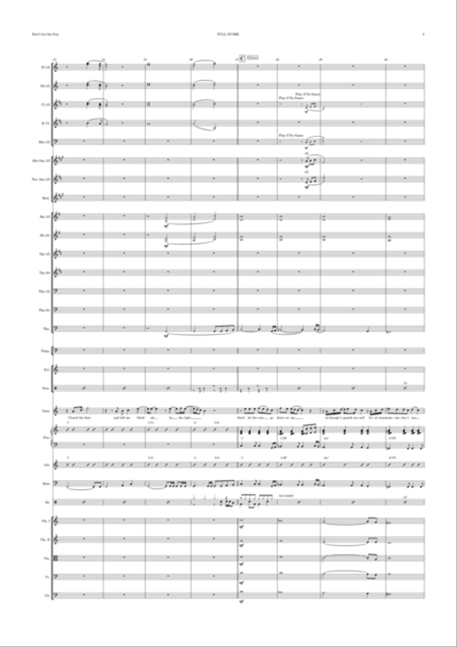 Don't Let The Sun Go Down On Me Full Orchestra scores gallery preview page 5
