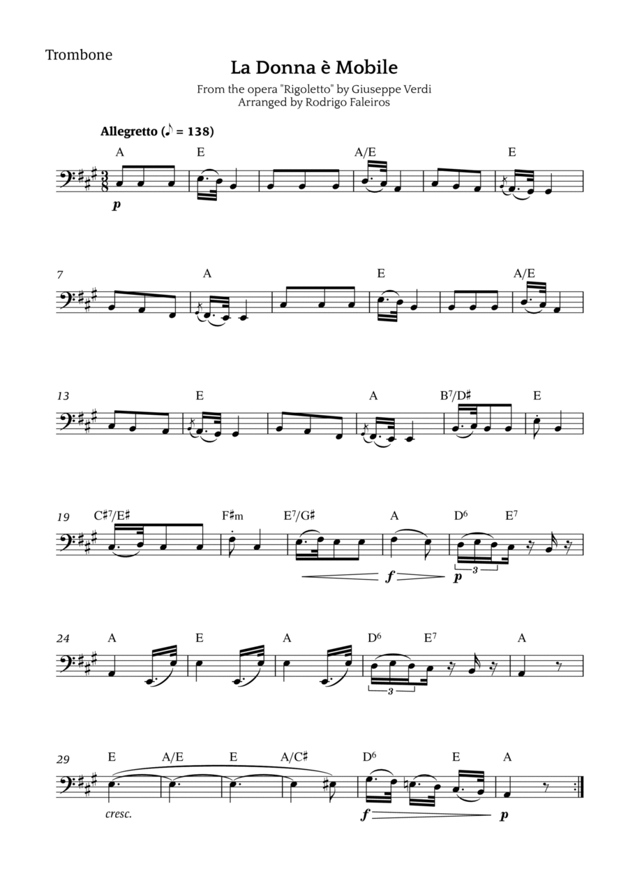 La Donna è Mobile Chamber Music scores gallery preview page 1
