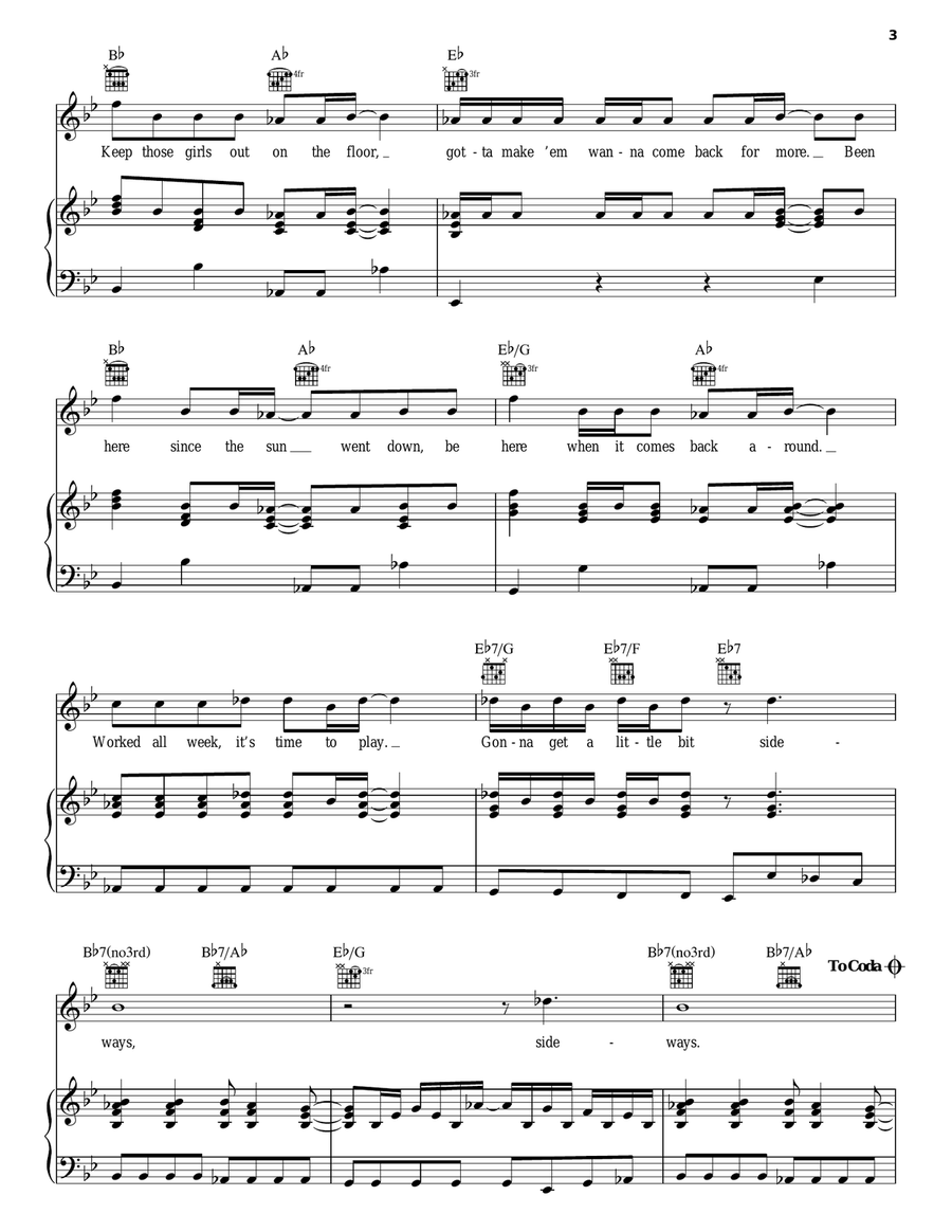 Sideways Sideways Piano, Vocal, Guitar scores gallery preview page 3