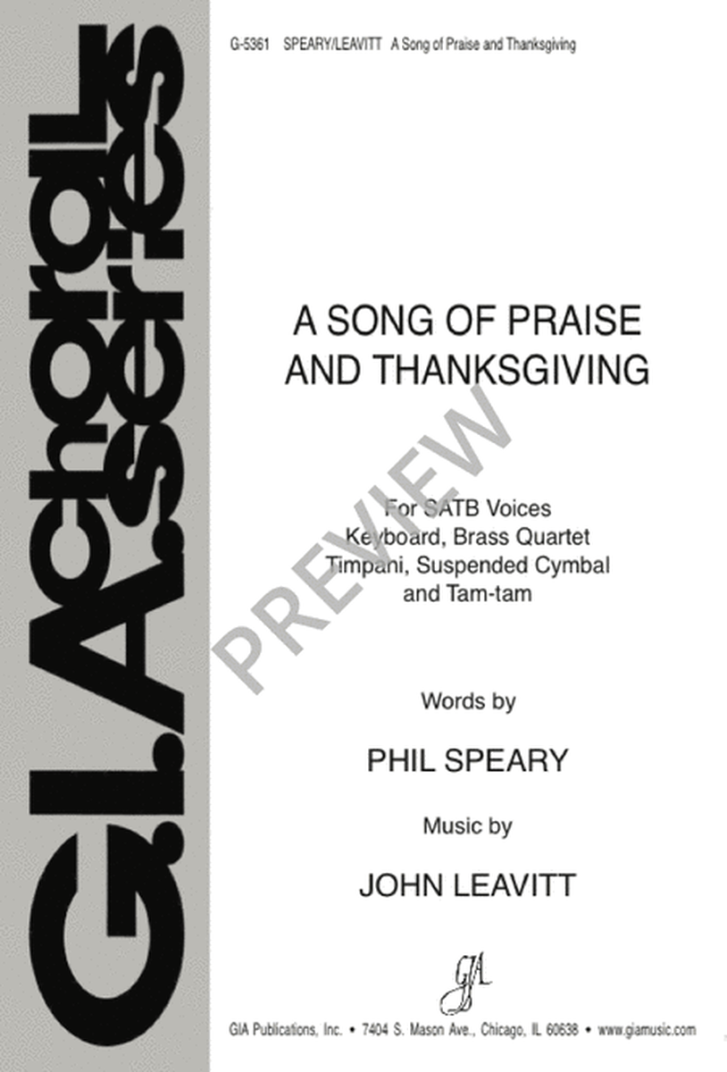 A Song of Praise and Thanksgiving image number null