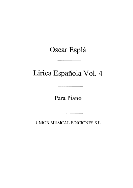 Lirica Espanola Vol.4 For Piano