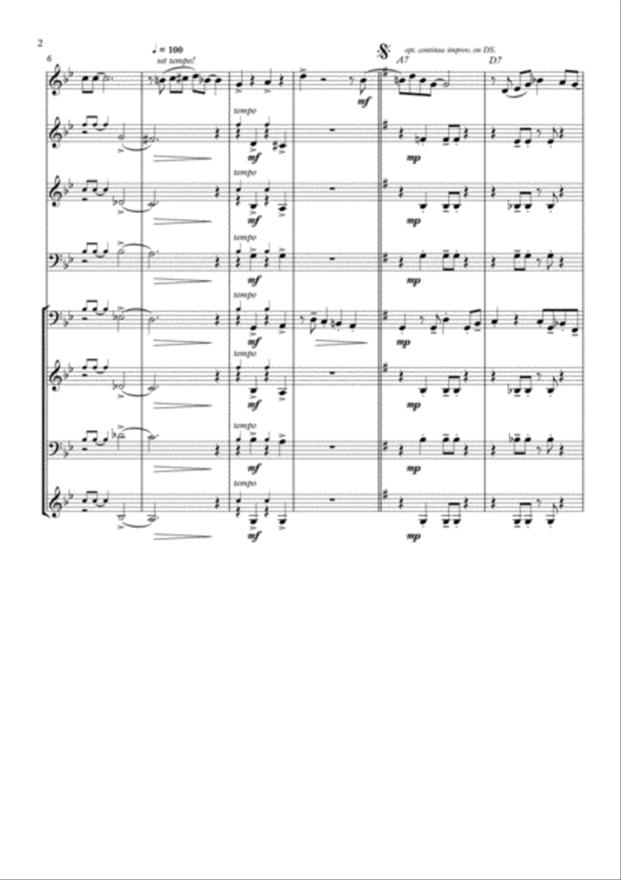 St. Louis Blues, for brass quintet Brass Quintet scores gallery preview page 2