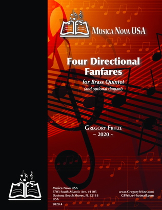 Four Directional Fanfares for Brass Quintet and optional Timpani