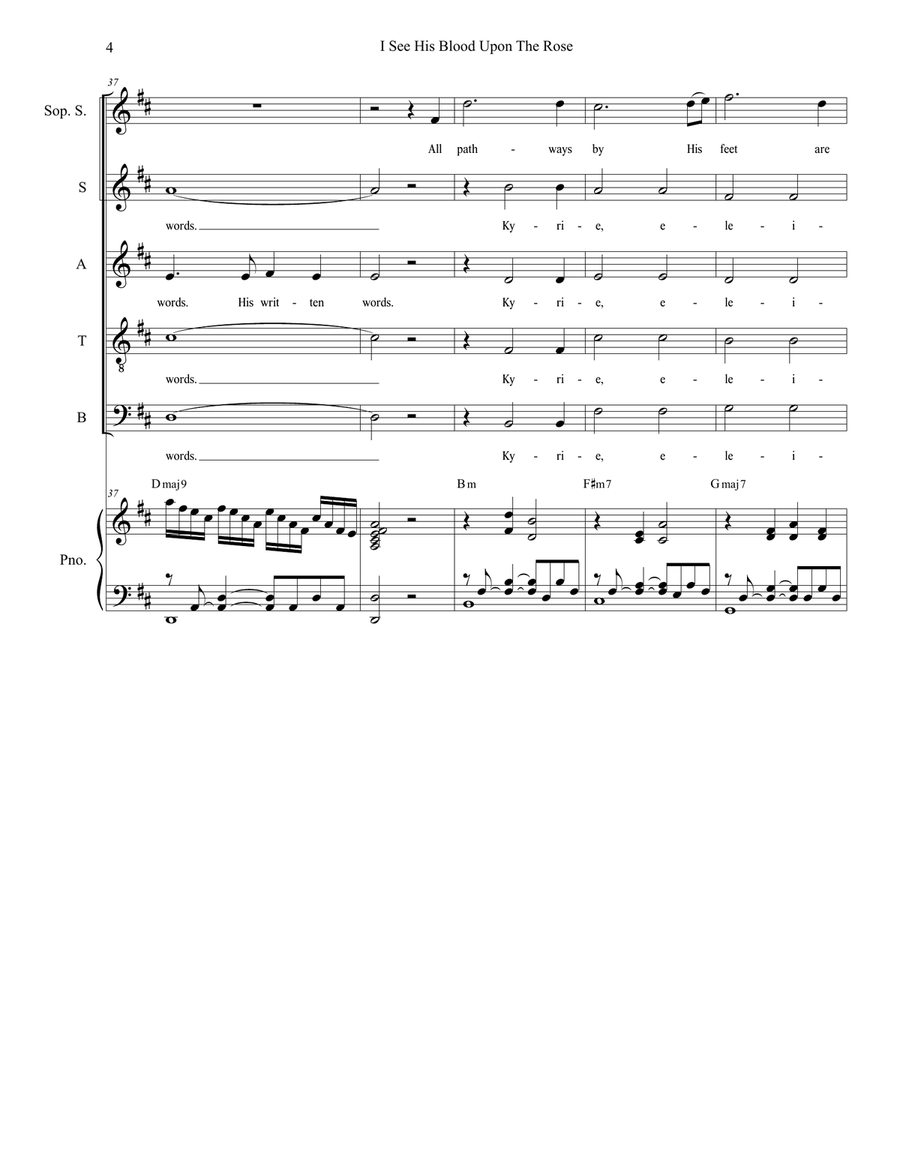 I See His Blood Upon The Rose 4-Part scores gallery preview page 5