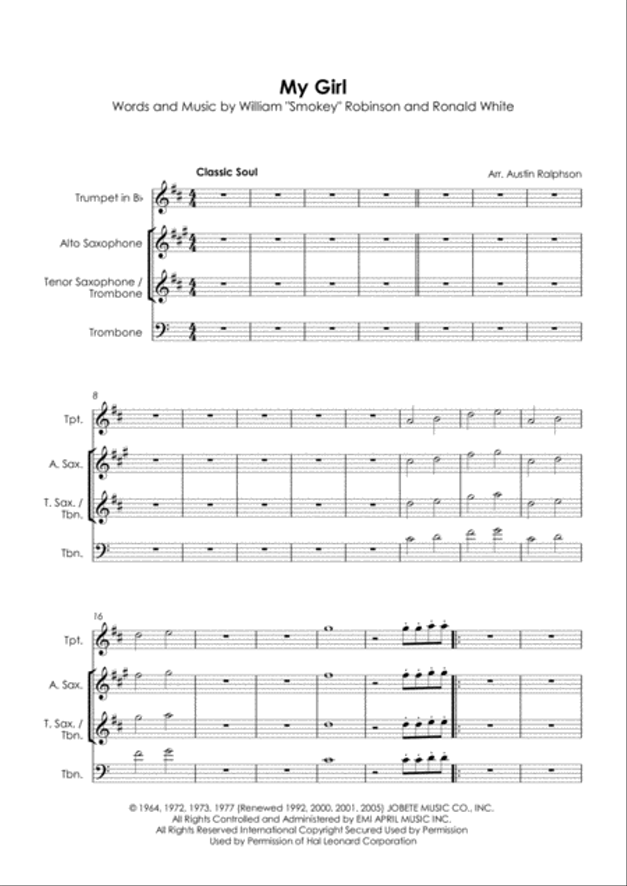 My Girl My Girl Tenor Saxophone scores gallery preview page 3
