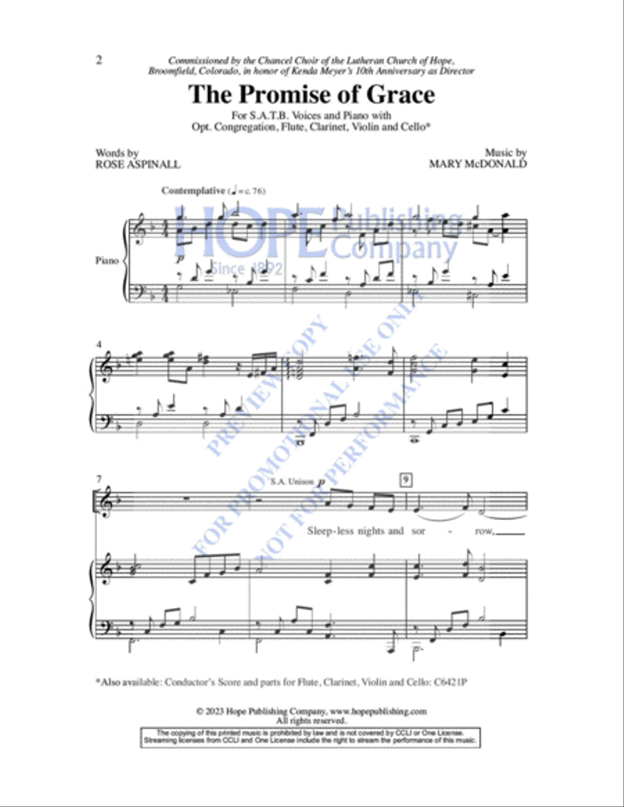 The Promise of Grace Choir scores gallery preview page 3