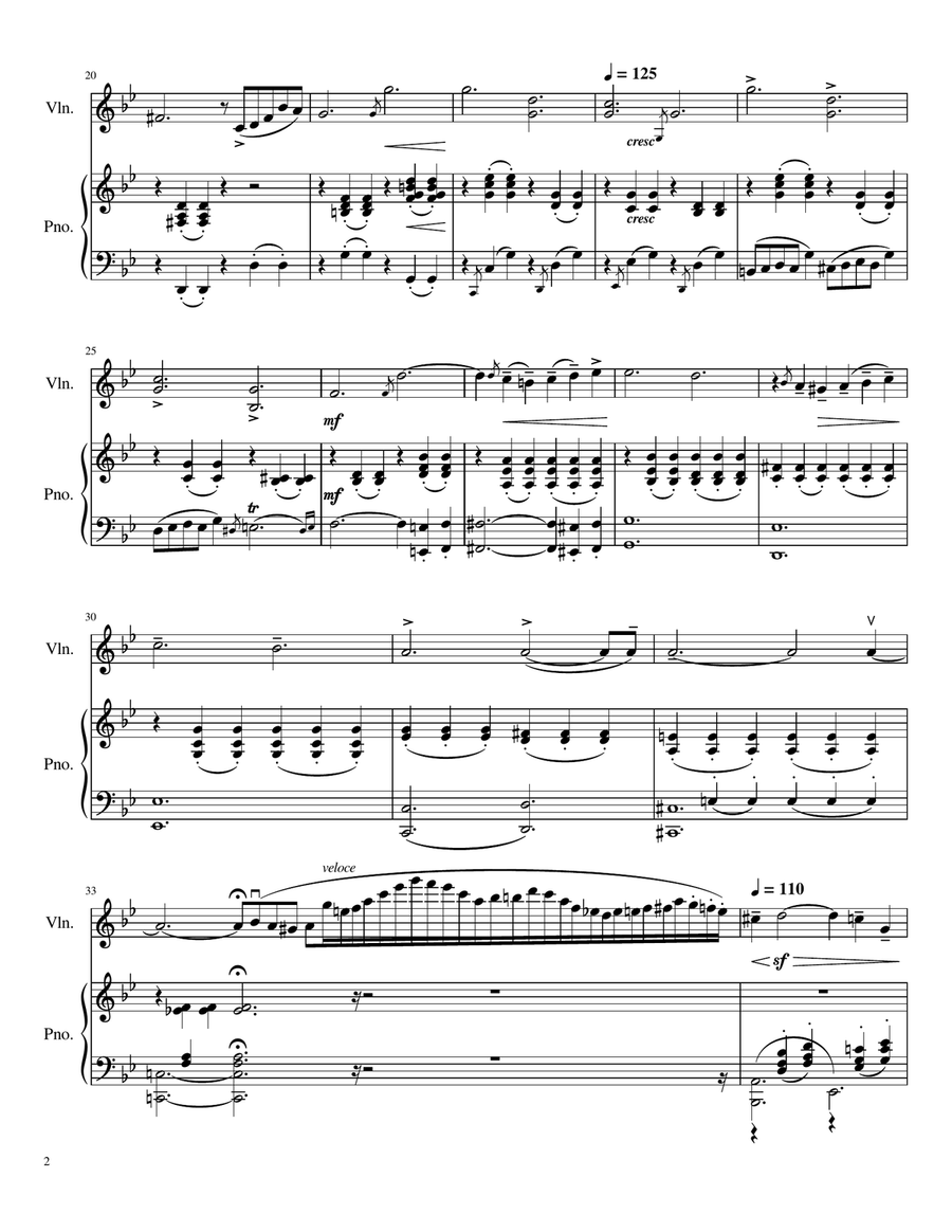 Chopin - Ballade No.1 in G minor, Op. 23 - For Violin and Piano (Arr.Ysaÿe) Violin Solo scores gallery preview page 2
