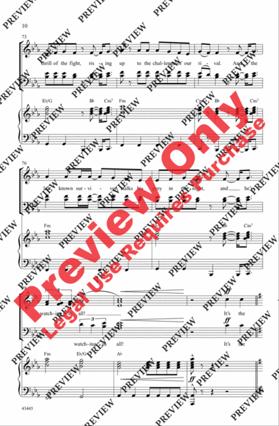 Eye of the Tiger 4-Part scores gallery preview page 10