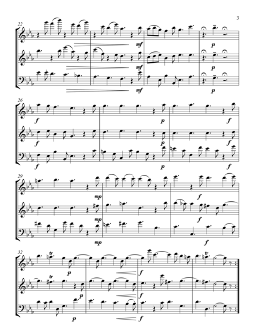Pastorale (from the Christmas Concerto) Woodwind Trio scores gallery preview page 4