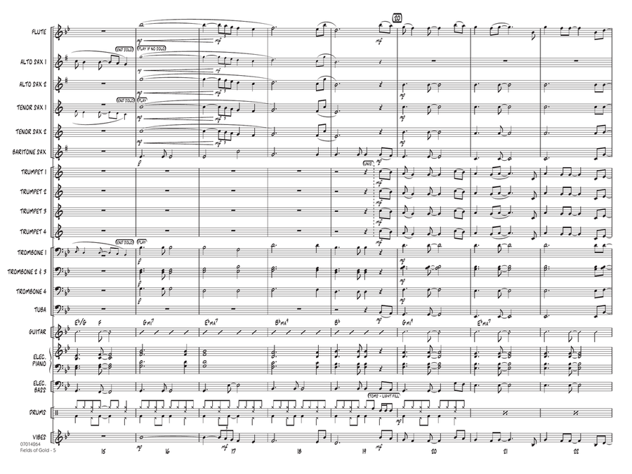 Fields Of Gold (arr. Terry White) - Conductor Score (Full Score) Jazz Ensemble scores gallery preview page 4