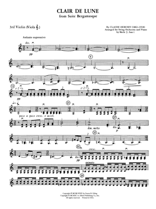 Clair de lune: 3rd Violin (Viola [TC])