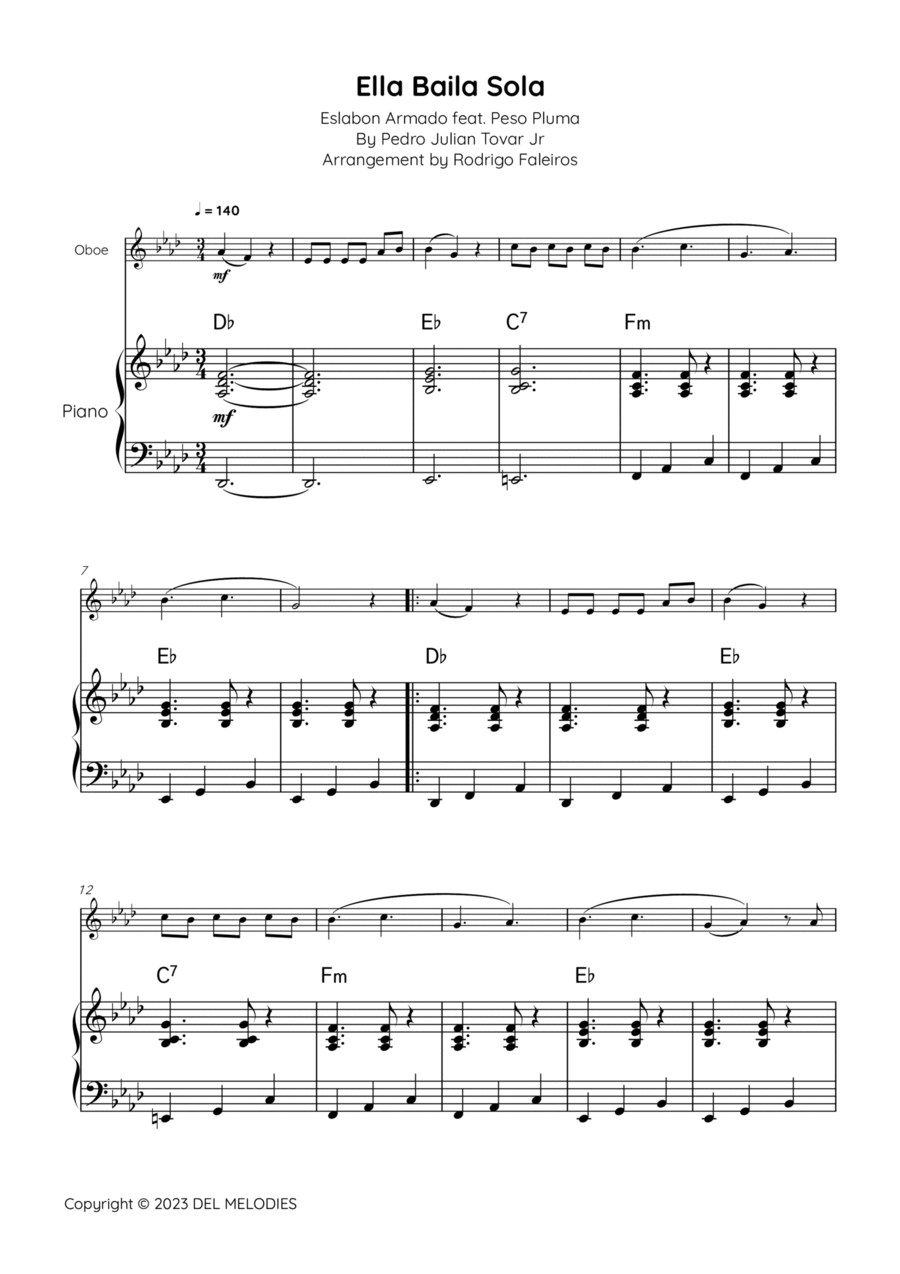 Ella Baila Sola Piano scores gallery preview page 1