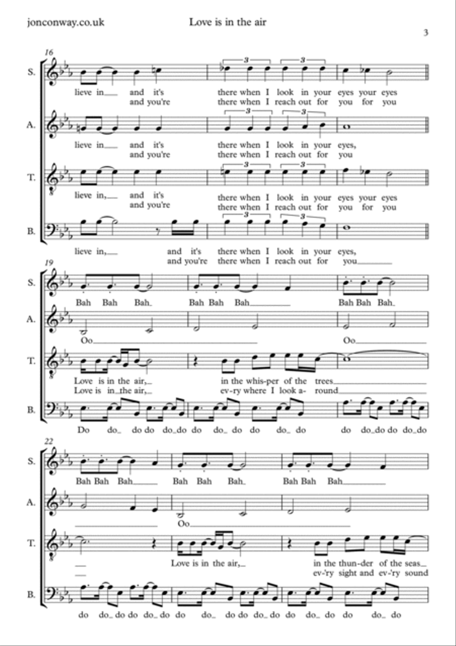 Love Is In The Air 4-Part scores gallery preview page 3