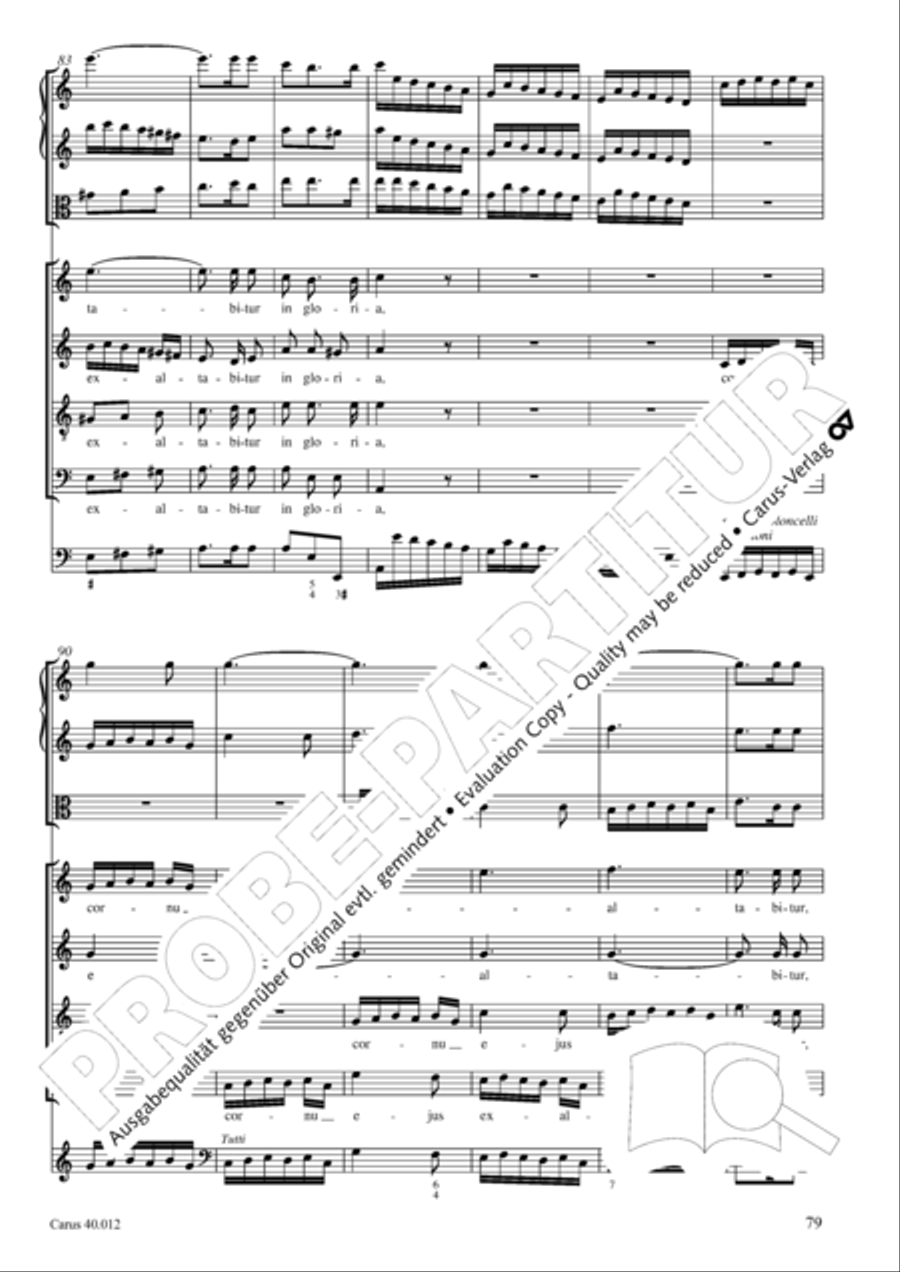 Beatus vir (How blest is he) Psalm 111 4-Part scores gallery preview page 80
