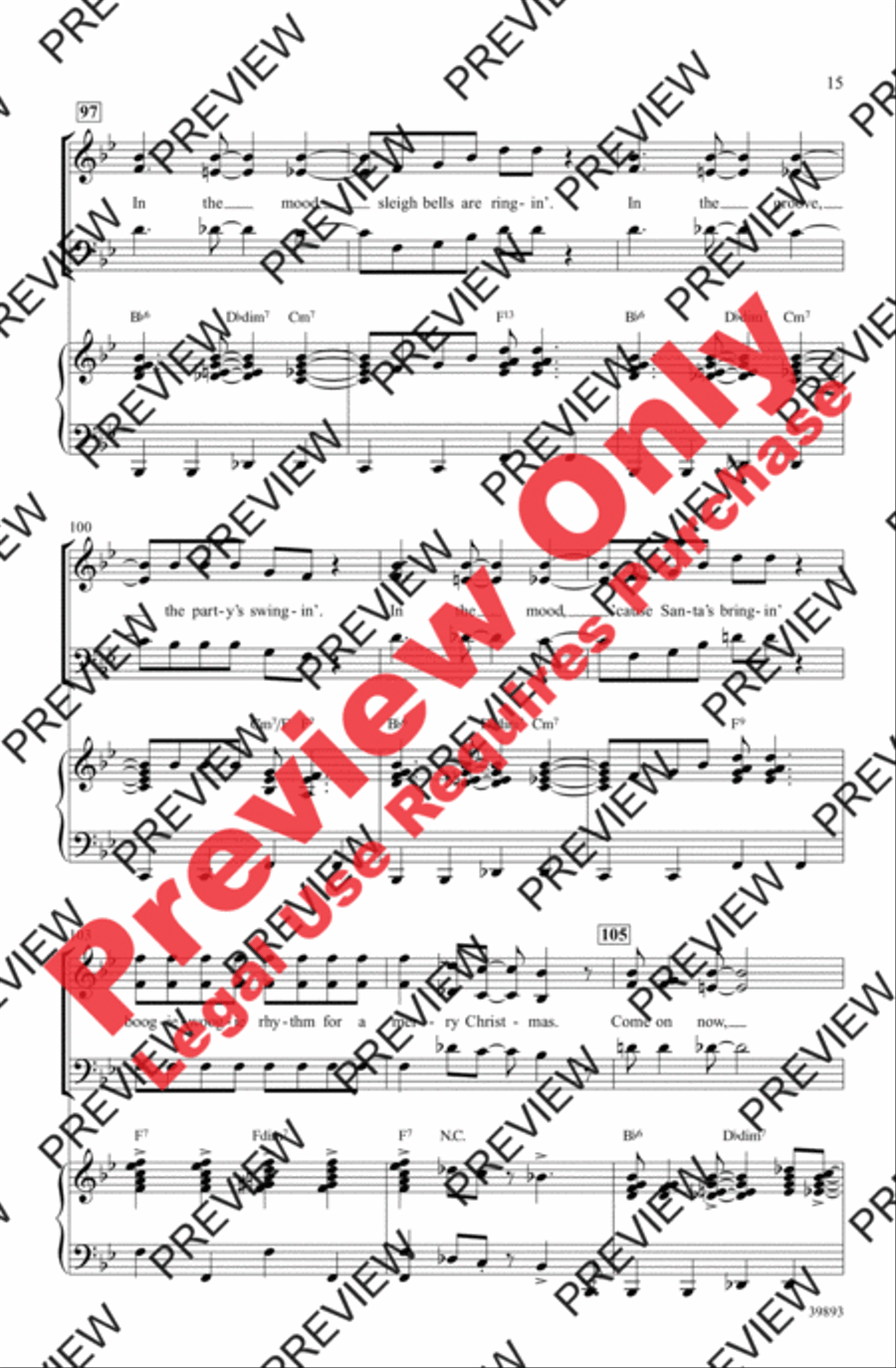 Gettin' in the Mood (for Christmas) 3-Part scores gallery preview page 15