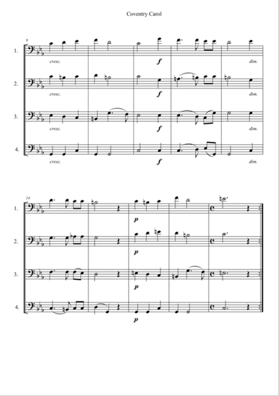 Coventry Carol Coventry Carol Trombone Solo scores gallery preview page 2