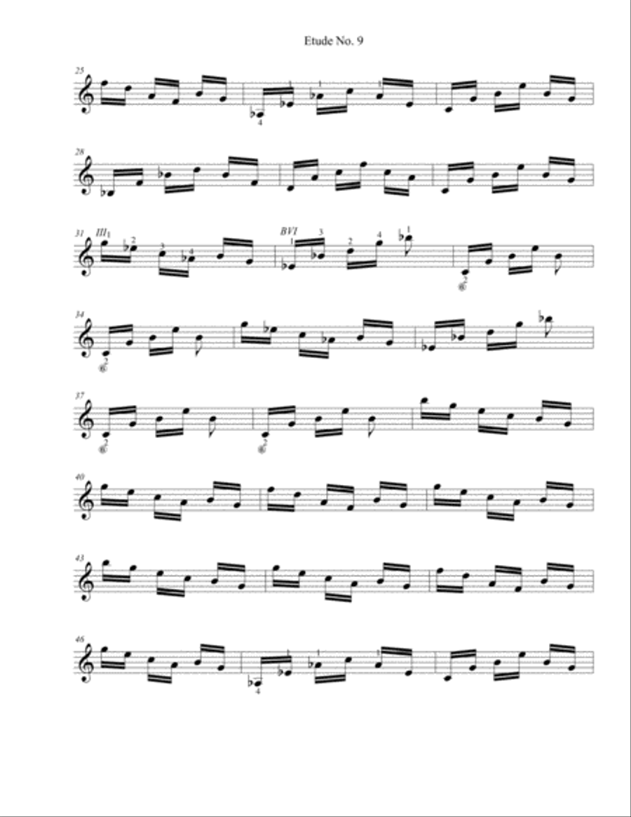 Etude No.9 For Guitar by Neal Fitzpatrick-Standard Notation Classical Guitar scores gallery preview page 2