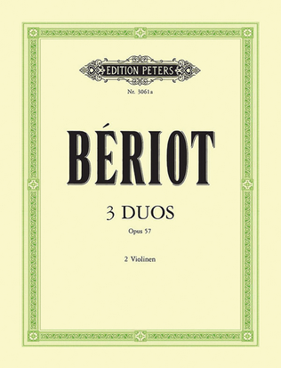 Book cover for 3 Duos concertants Op. 57 for 2 Violins