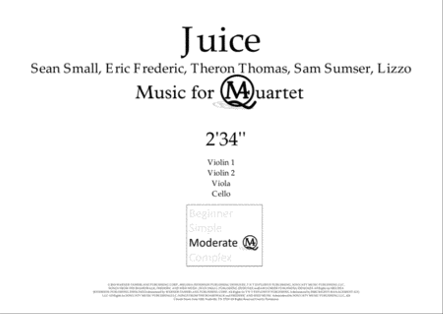Juice String Quartet scores gallery preview page 1