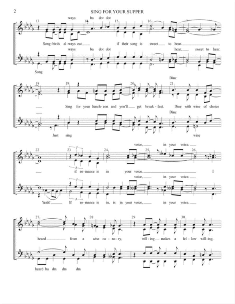 Sing For Your Supper SSAA scores gallery preview page 2