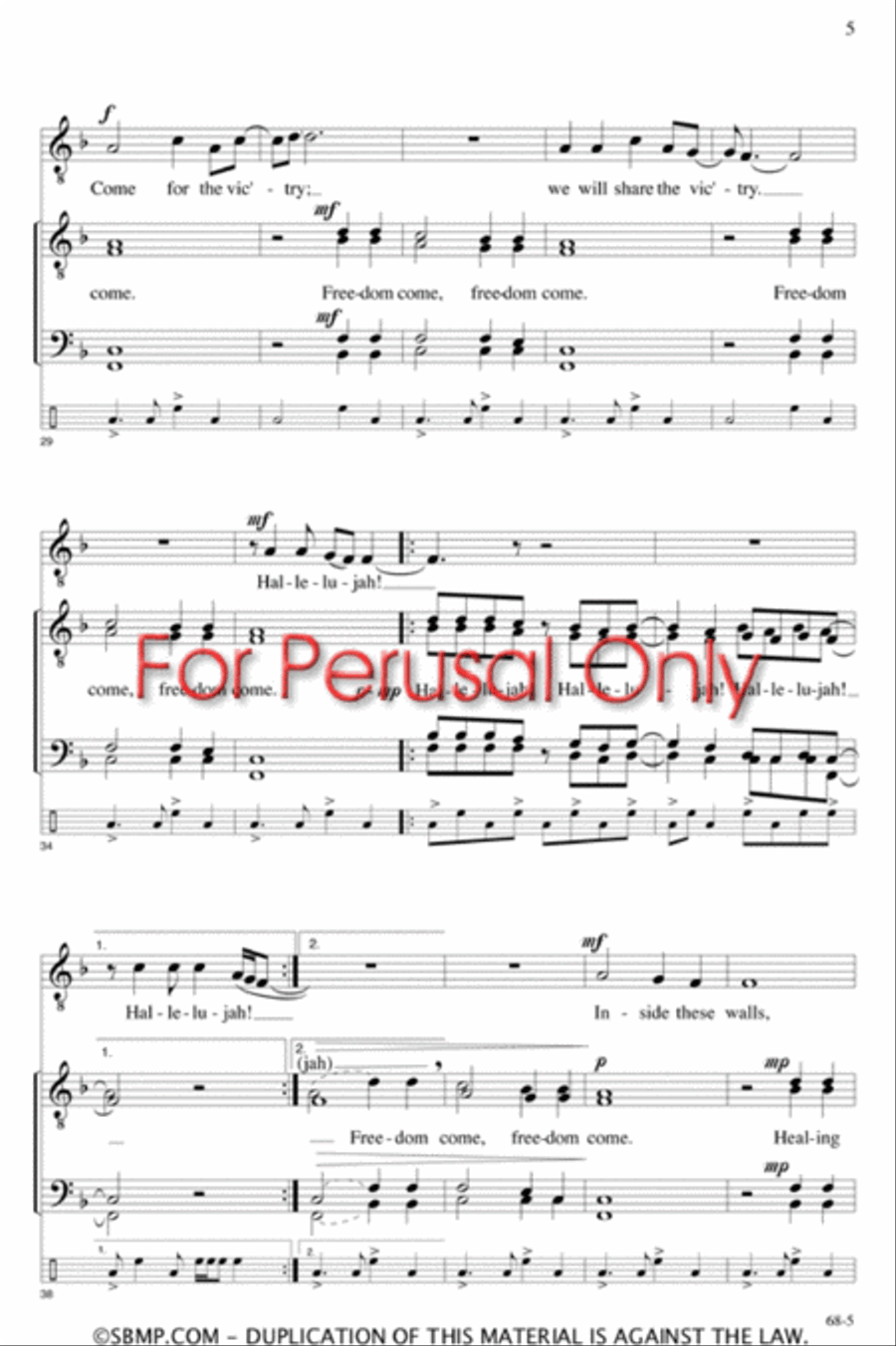 Freedom Come Freedom Come TTBB scores gallery preview page 4