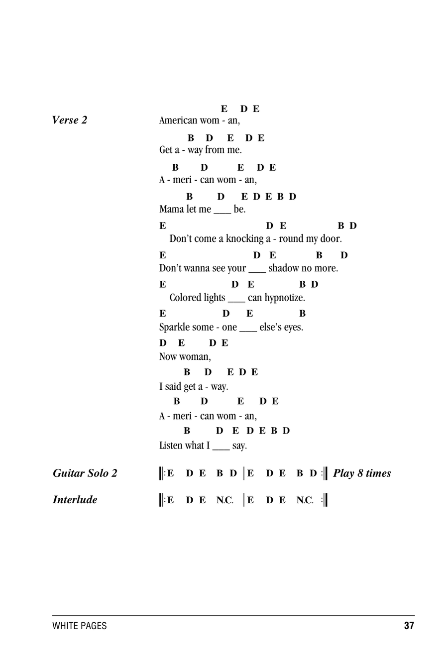 American Woman American Woman Acoustic Guitar scores gallery preview page 3