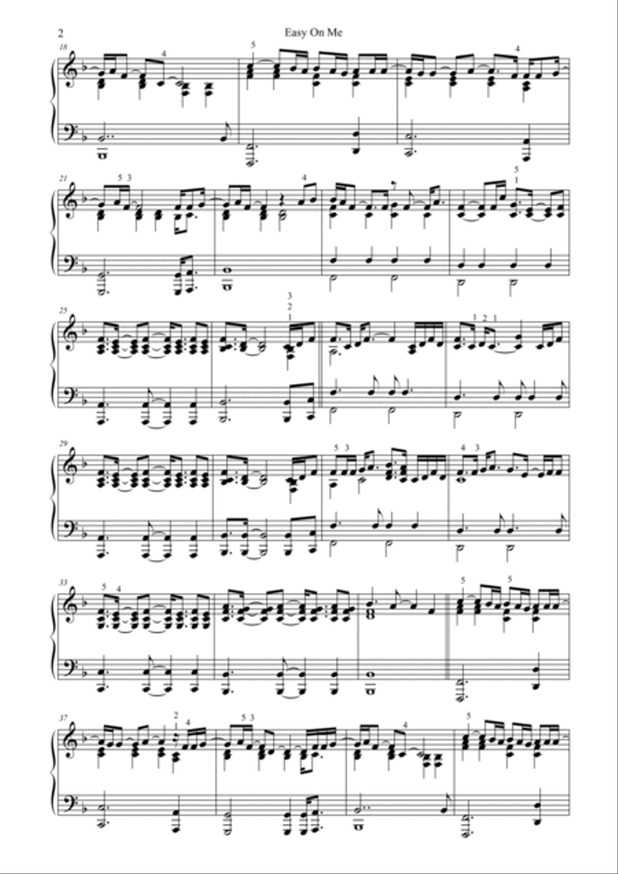 Easy On Me Piano Solo scores gallery preview page 2