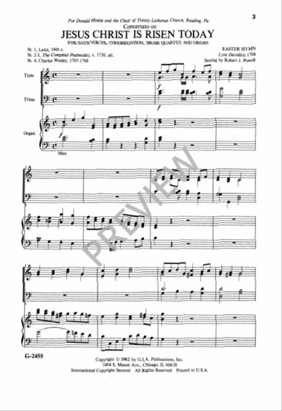 Jesus Christ Is Risen Today 4-Part scores gallery preview page 4