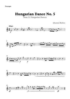 Hungarian Dance No. 5 by Brahms for Trumpet Solo