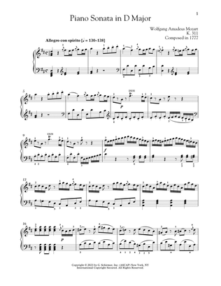 Book cover for Piano Sonata In D Major, K. 311