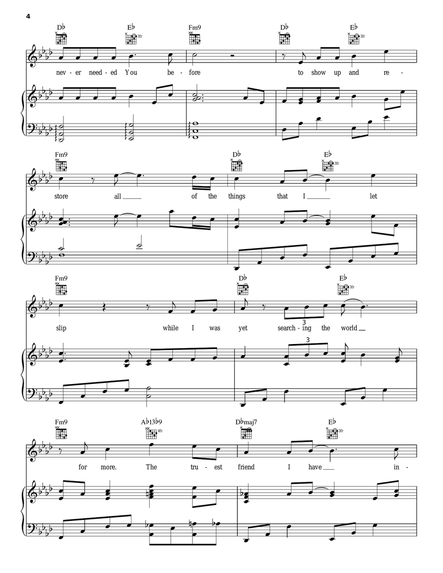 I Need You Now Piano, Vocal, Guitar scores gallery preview page 4