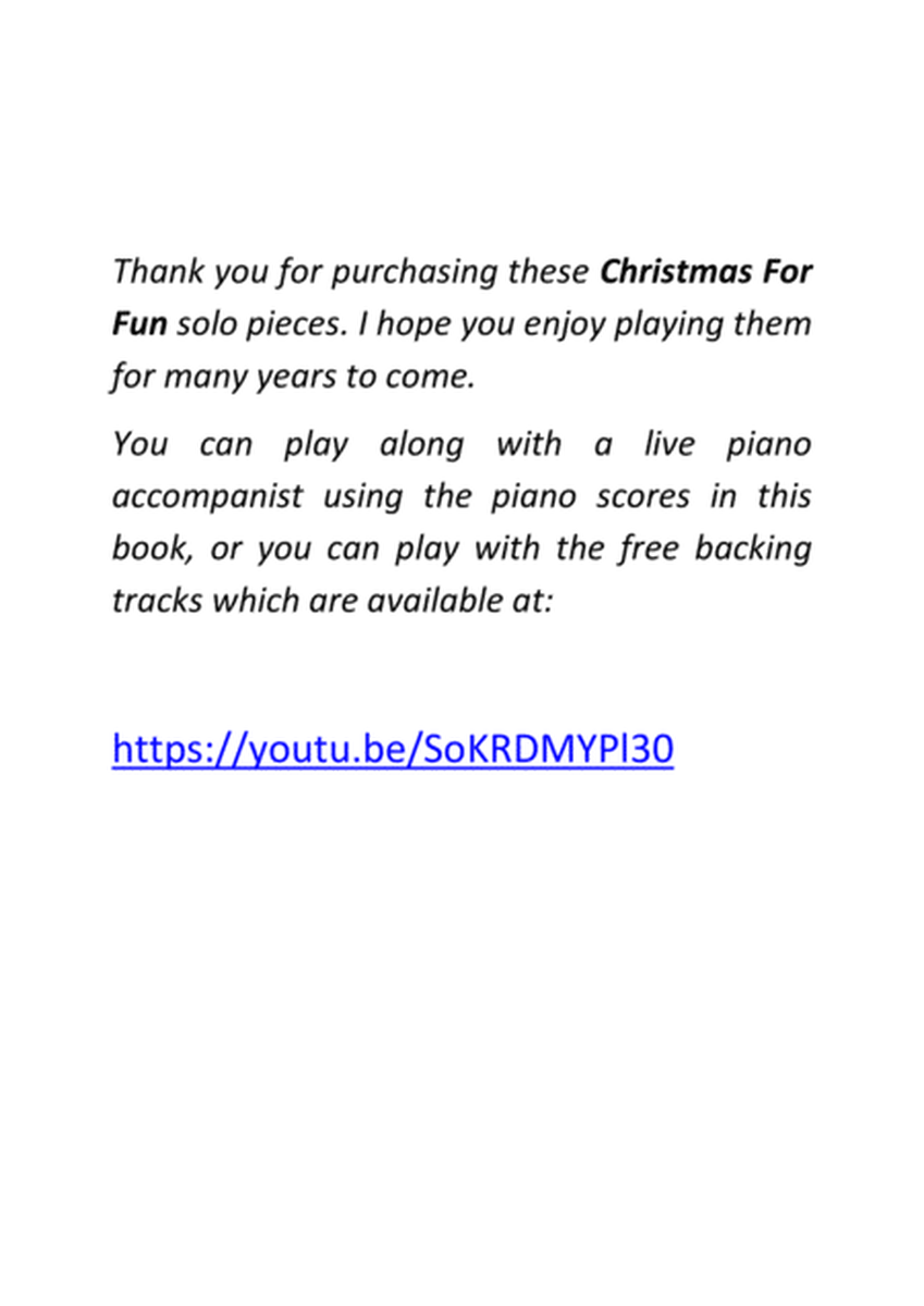 6 Christmas Alto Sax Solos for Fun - with FREE BACKING TRACKS and piano accompaniment to play along image number null