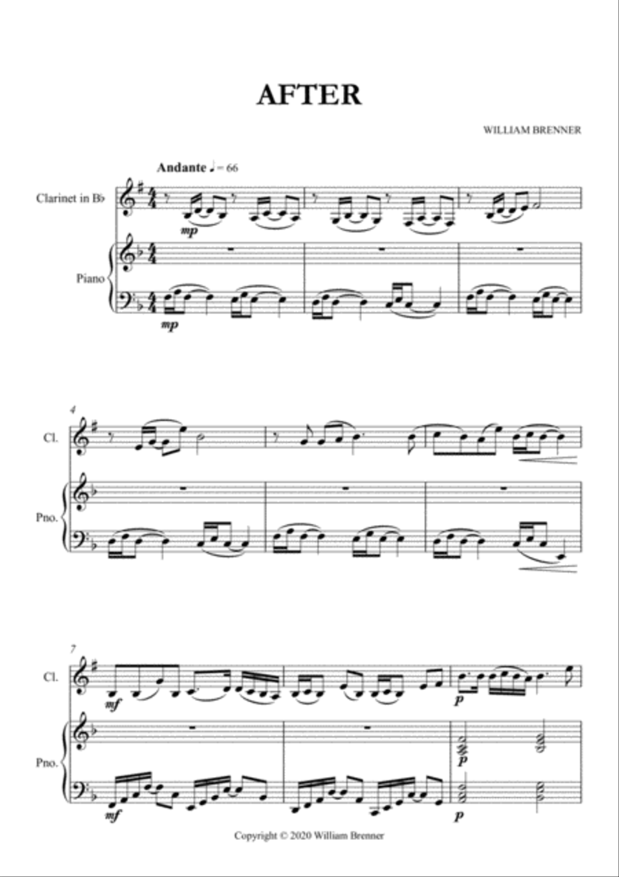 After - Clarinet Clarinet Solo scores gallery preview page 2
