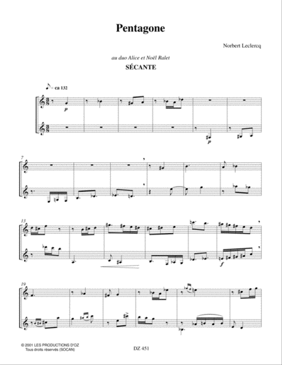 Pentagone - Sécante Classical Guitar scores gallery preview page 3