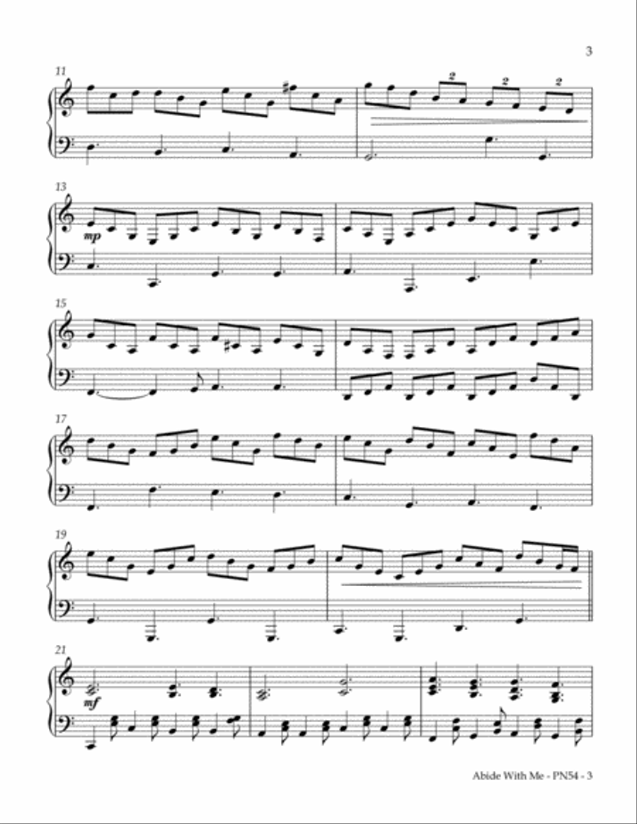 Abide With Me Piano Solo scores gallery preview page 3