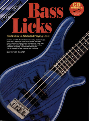 Book cover for Progressive Bass Guitar Licks (Book/CD)