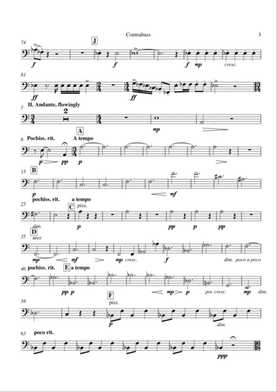 Richard Faith/László Veres: Festivals for Concert Band, contrabass (string bass) part Concert Band scores gallery preview page 3
