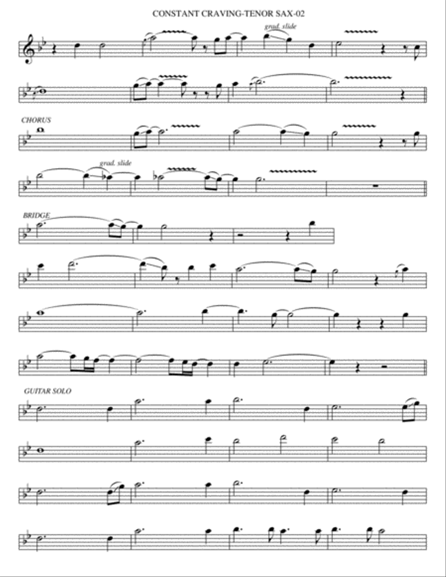 Constant Craving Constant Craving Tenor Saxophone scores gallery preview page 2