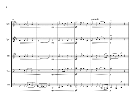 Luxembourger National Anthem for Brass Quintet (MFAO World National Anthem Series) image number null