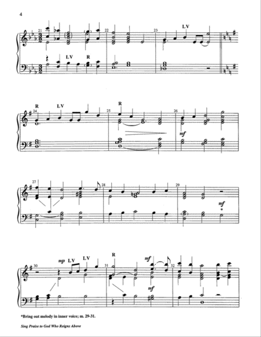 Sing Praise to God Who Reigns Above 3-Octaves scores gallery preview page 10