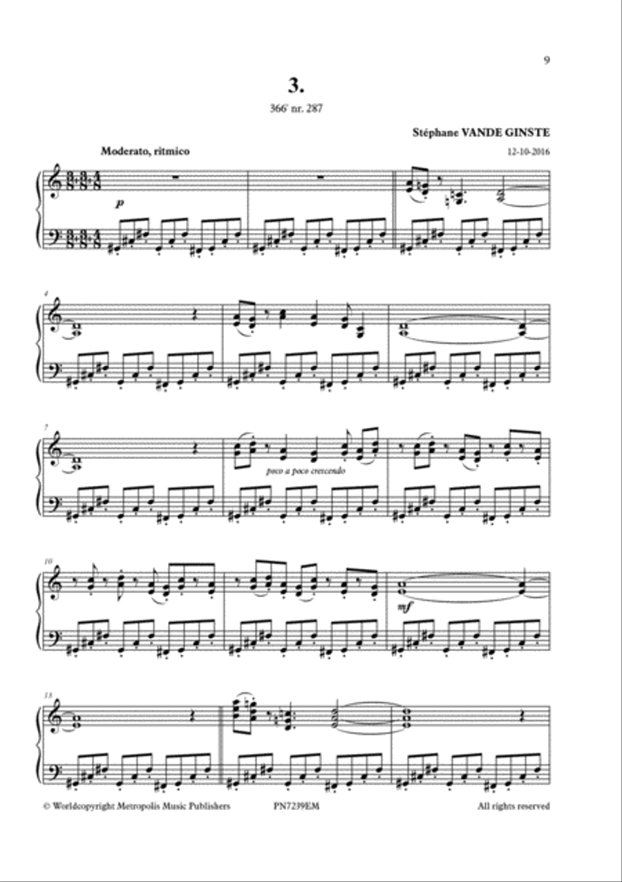 Complete 366' - Book 25: 10 Etudes Rythmiques for Piano Solo