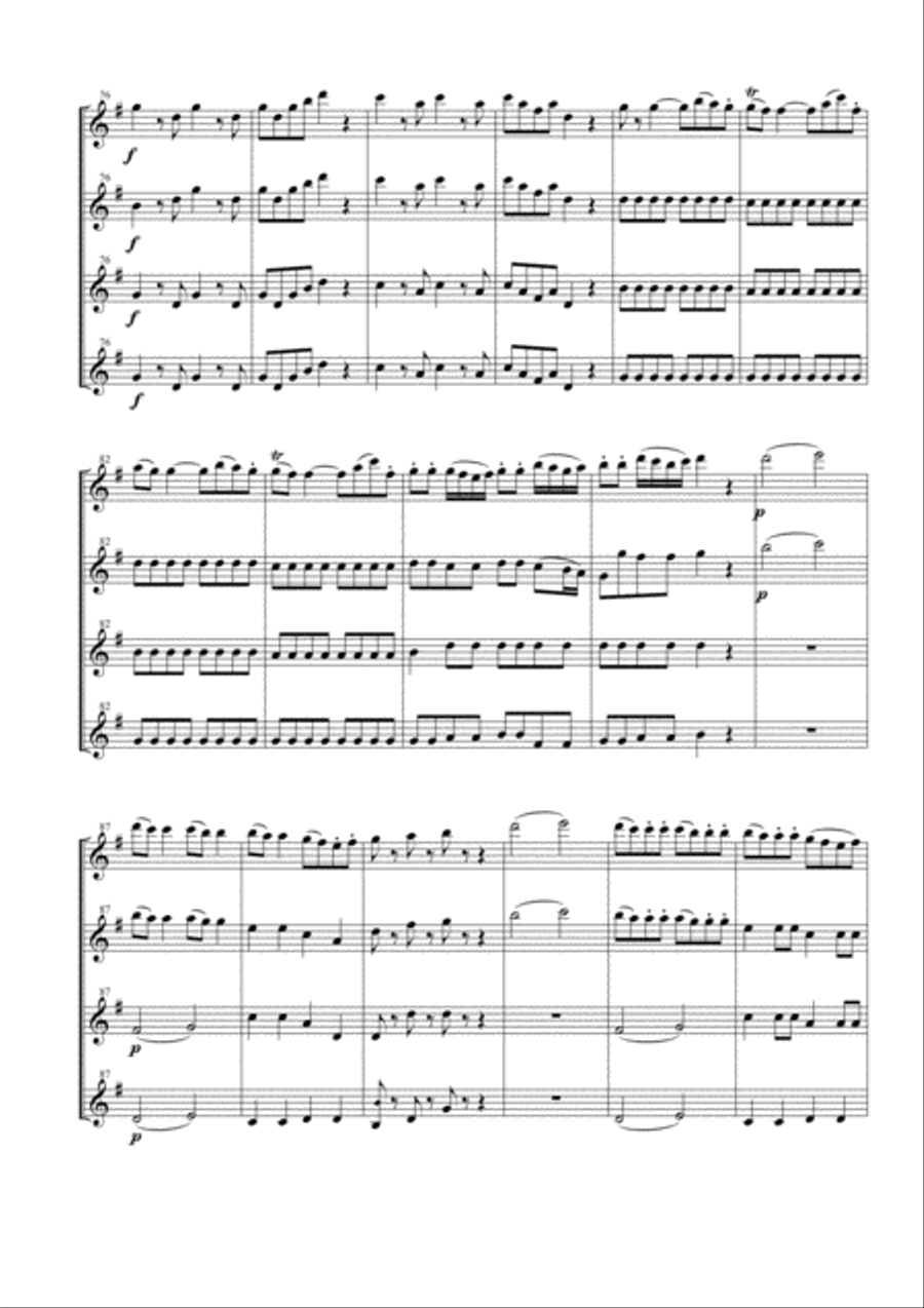 Eine Kleine Nachtmusik for Flute Quartet Flute Quartet scores gallery preview page 6