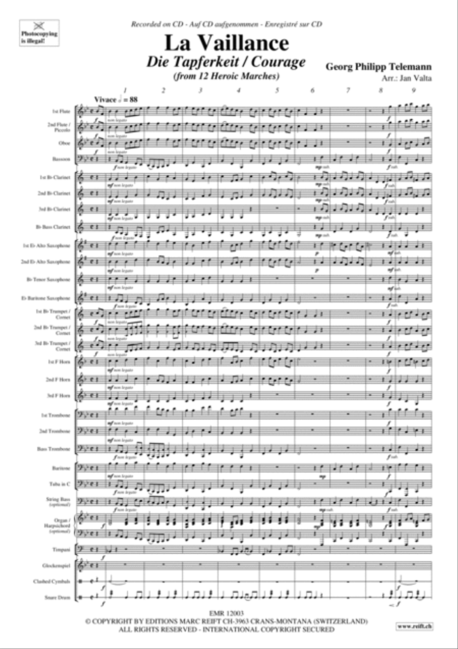 La Vaillance Concert Band scores gallery preview page 3
