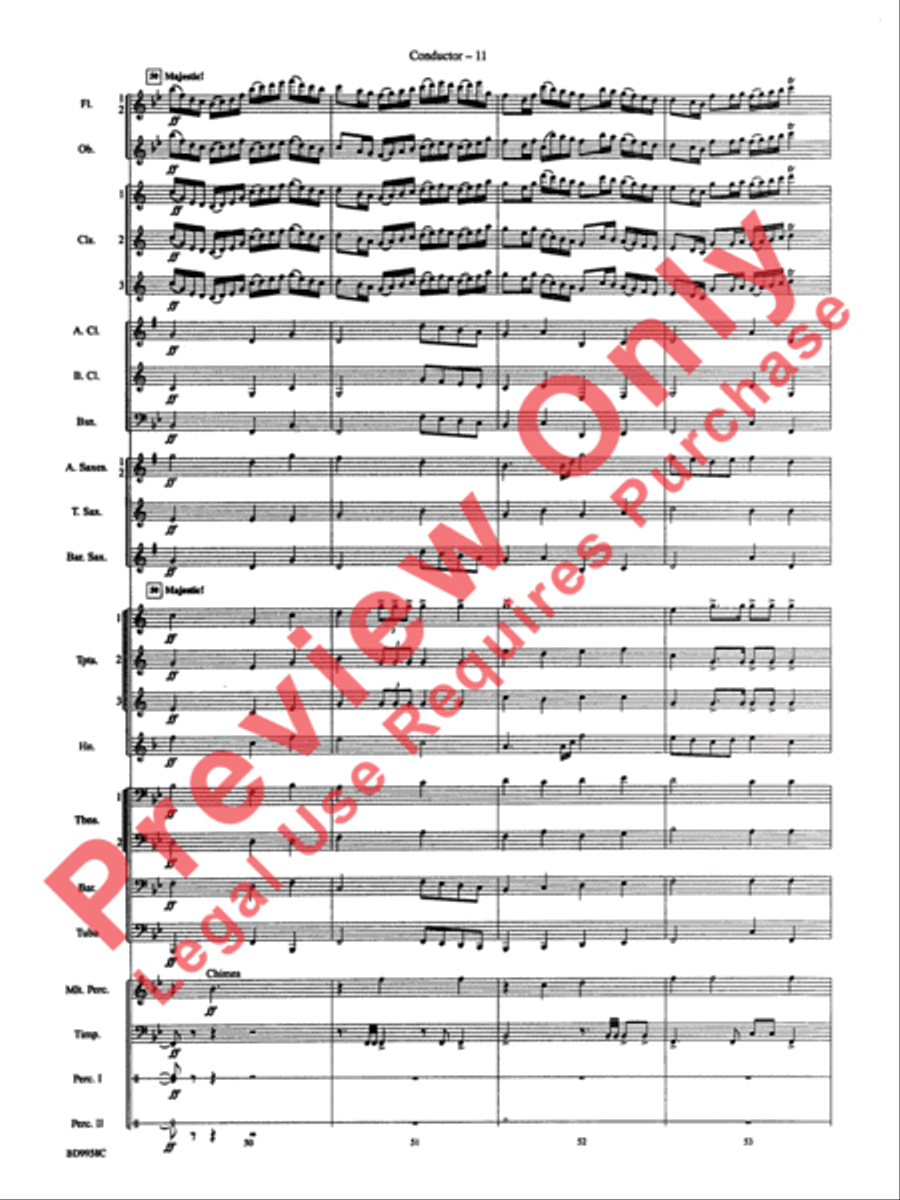 Fanfare and Processional on an Old English Carol Concert Band scores gallery preview page 13