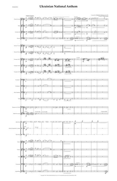 Ukrainian National Anthem for Symphony Orchestra (Keith Terrett Olympic Anthem Series) in E Minor