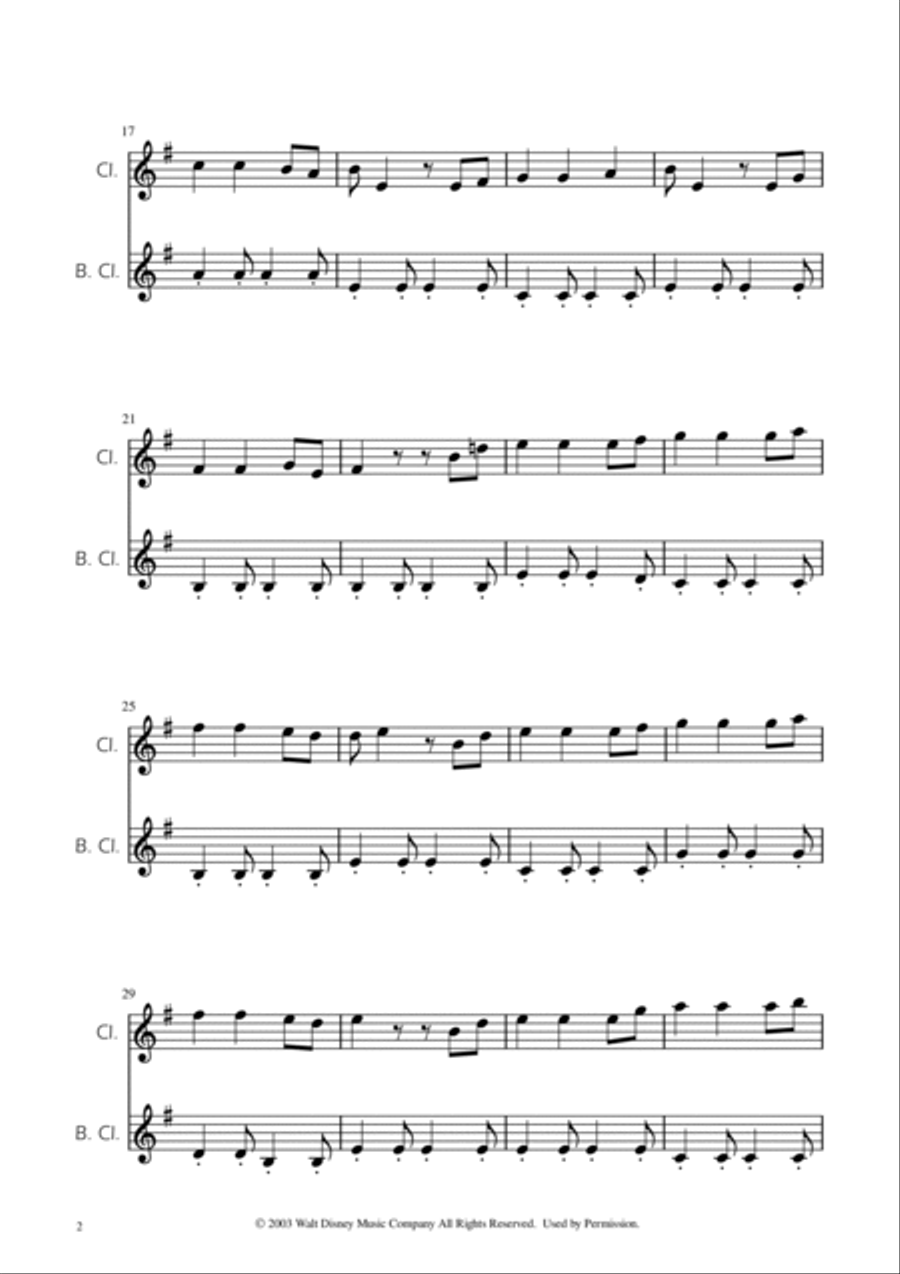 He's A Pirate Clarinet Duet scores gallery preview page 2